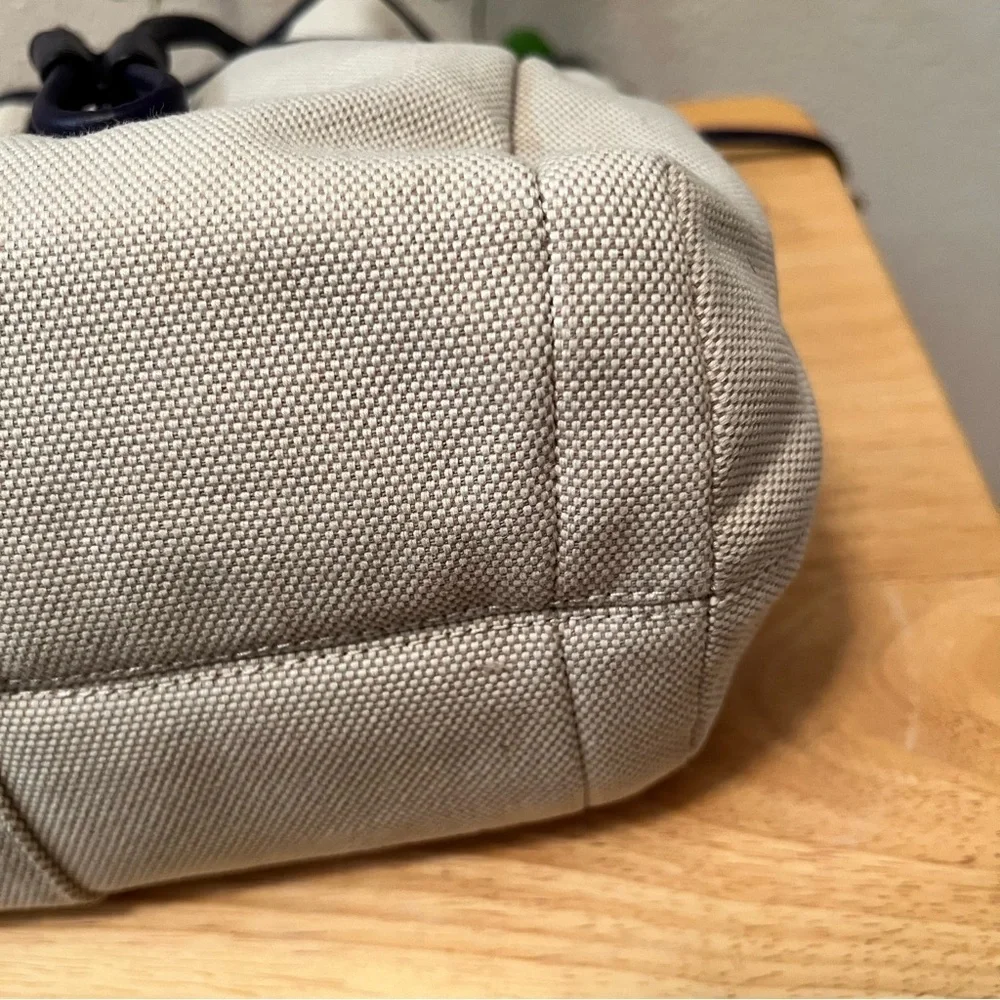 Coach Cream Navy Blue Drawstring Shoulder Bag
